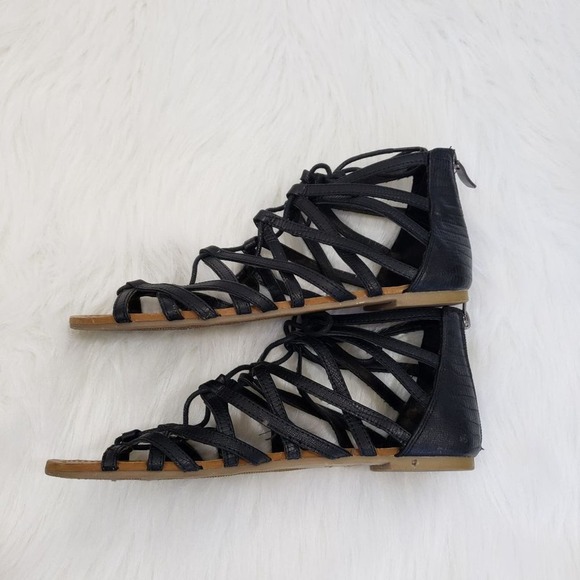 BCBG Generation black Back Zip Strappy Gladiator Sandal woman's size 8 - Picture 4 of 8